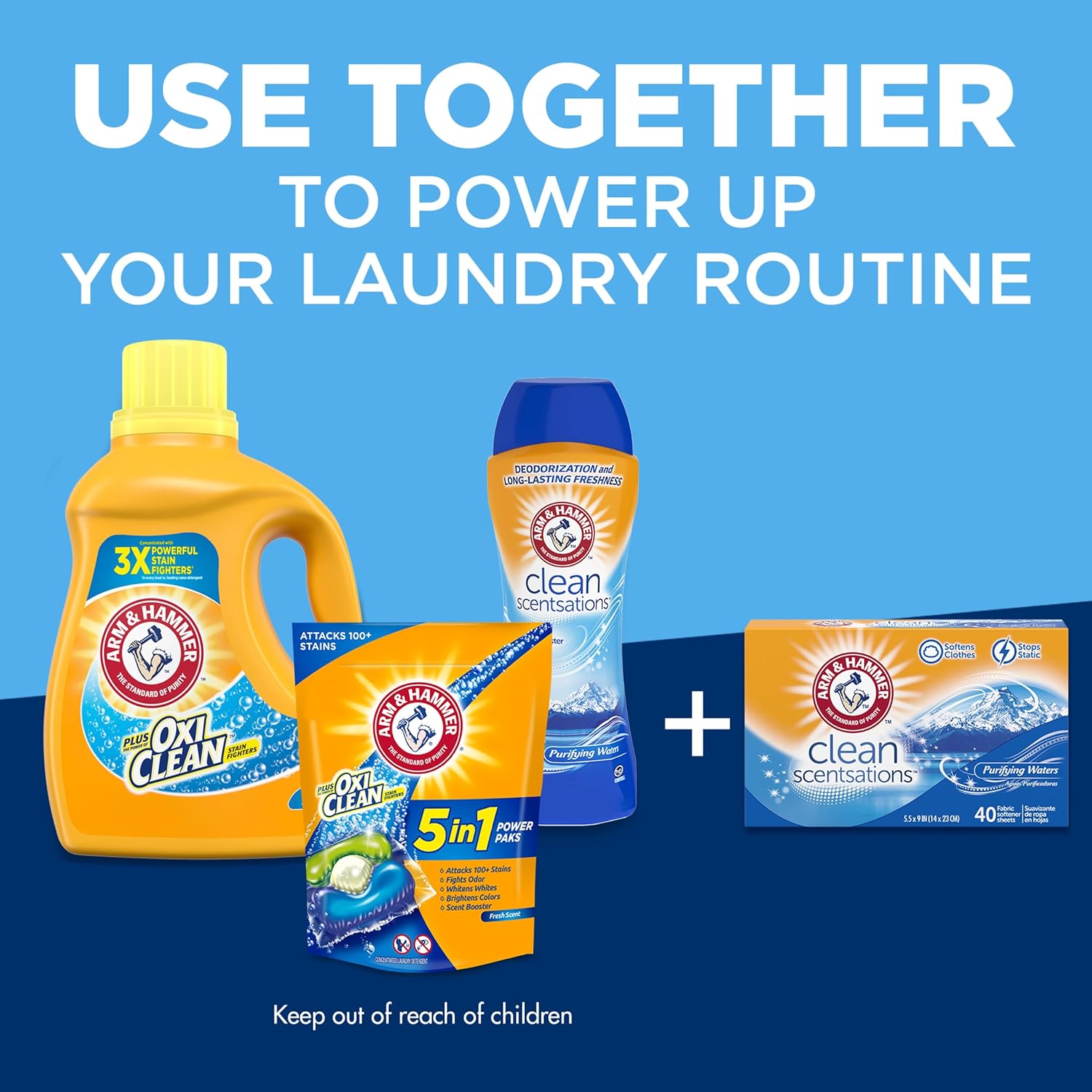 ARM_&_HAMMER_Fabric_Softener_Sheets,_100_sheets,_Purifying_Waters