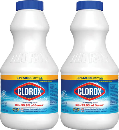 Clorox_Regular_Disinfecting_Bleach_Cleaner,_2_Pack_Concentrated_Liquid_Bleach,_Removes_Mold,_Mildew_and_Stains,_Whitens,_for_Multi_Purpose_Cleaning_and_Laundry,_24_oz_Bottles
