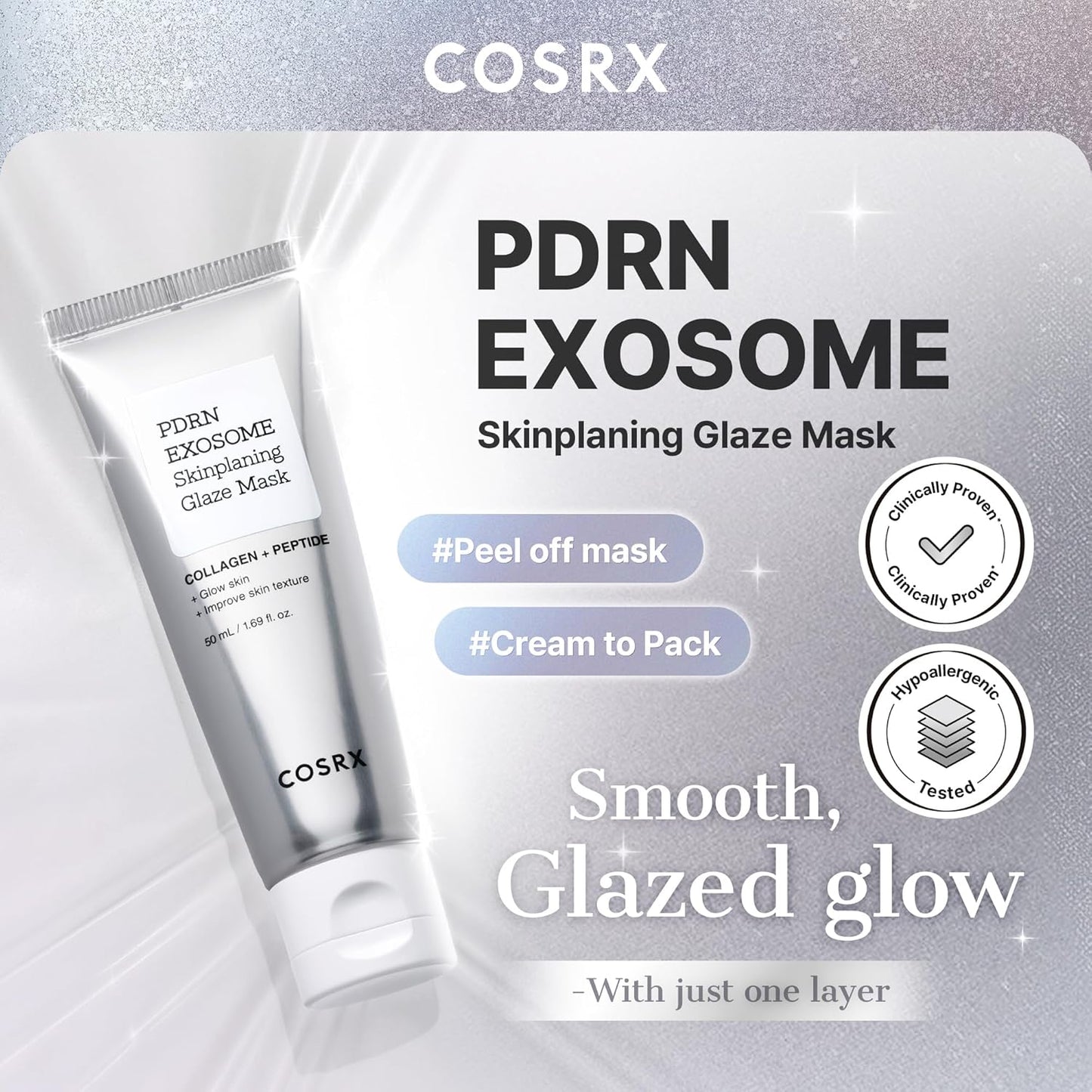 COSRX_PDRN_EXOSOME_Glaze_Wrapping_Mask_with_SALMON_DNA_PDRN,_Instant_Glow,_Easy_Peel-Off_Overnight_Mask_for_Glass_Skin,_Firmness,_Elasticity_&_Skin_Texture_Care,_Mothers_day_gifts_Korean_Skin_Care