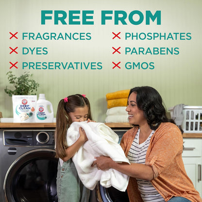 ARM_&_HAMMER_Deep_Clean_Free_&_Clear_Laundry_Detergent_Power_Paks,_Free_of_Dyes_and_Perfumes,_Dermatologist_Tested,_32_Count