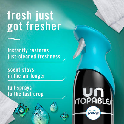 Febreze_Air_Mist,_Air_Freshener_Spray,_Odor_Fighting_Room_Spray,_Deodorizer_for_Home_Bathroom_Kitchen_Office_Apartment_Dorm_Room_Classroom,_Unstopables_Fresh_Scent,_8.1oz_(Pack_of_3)