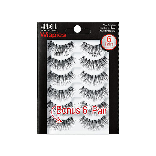 Ardell_Wispies_False_Eyelashes_113_–_Natural_Wispy_Strip_Lashes,_Lightweight_&_Seamless_Invisiband_for_All-Day_Wear,_6_Pairs,_1_Pack