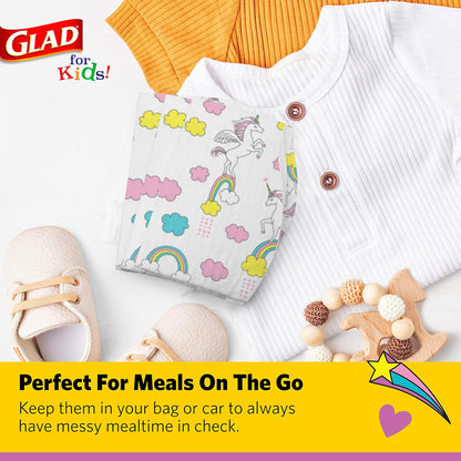 Glad_for_Kids_Unicorn_Disposable_Paper_Bibs_with_Crumb_Catcher,_Absorbent_Leakproof_Bibs_for_Toddlers_and_Babies,_Mess_Free_Feeding,_Crafts,_Parties,_and_Travel_Use,_30_Count