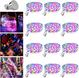 12 Pack Valentine's Day Fairy Lights Battery Operated, 3 Speed Modes, Extra 12 Batteries for Replacement, 7Ft 20 LED Mini String Light, Waterproof Copper Wire, Twinkle Firefly Lights for Christmas