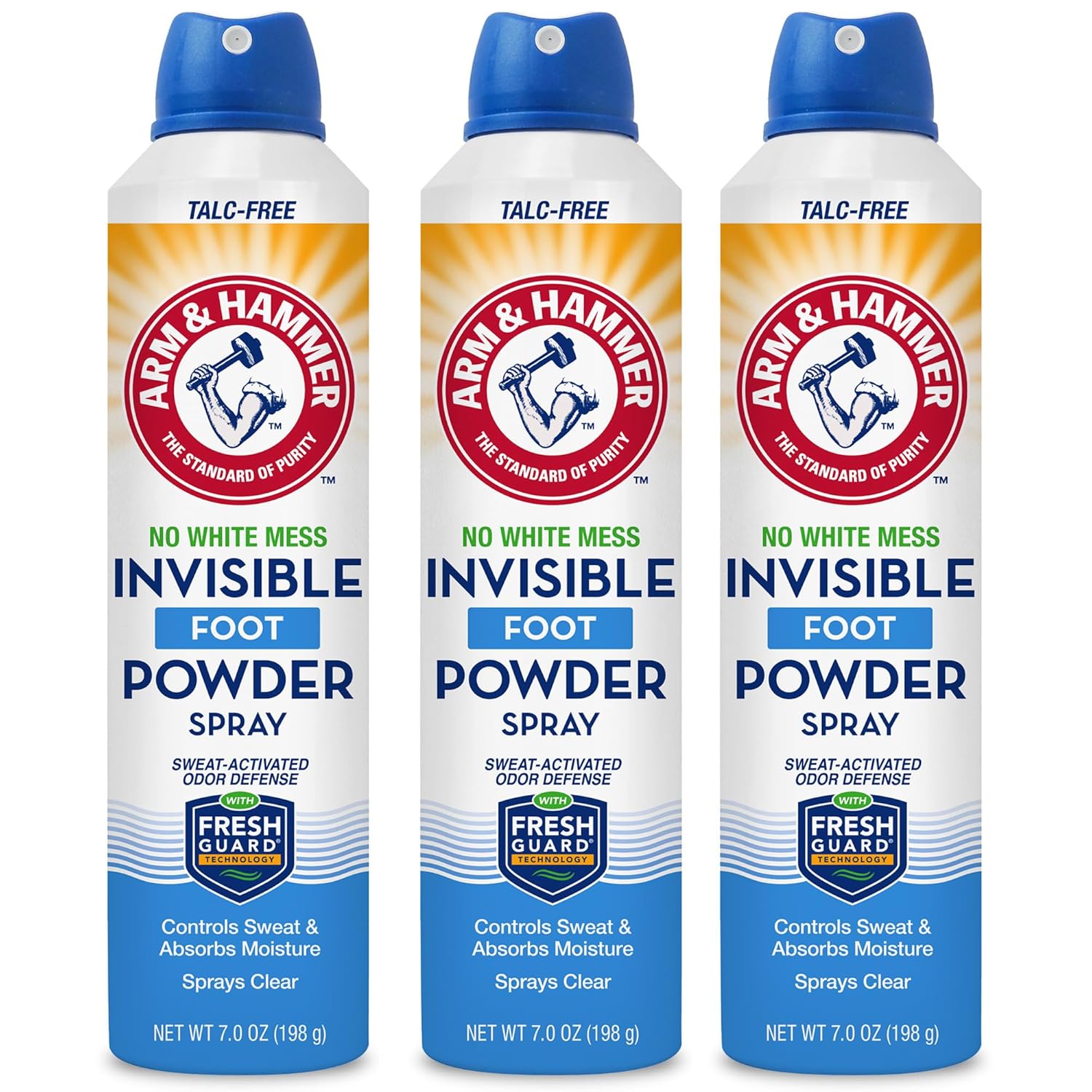Arm_&_Hammer_Invisible_Foot_Powder_Spray,_Clear_Talc-Free_Sweat_Control,_Odor_Eliminating_Foot_Spray_For_Men_&_Women,_7_Oz_(3_Pack)