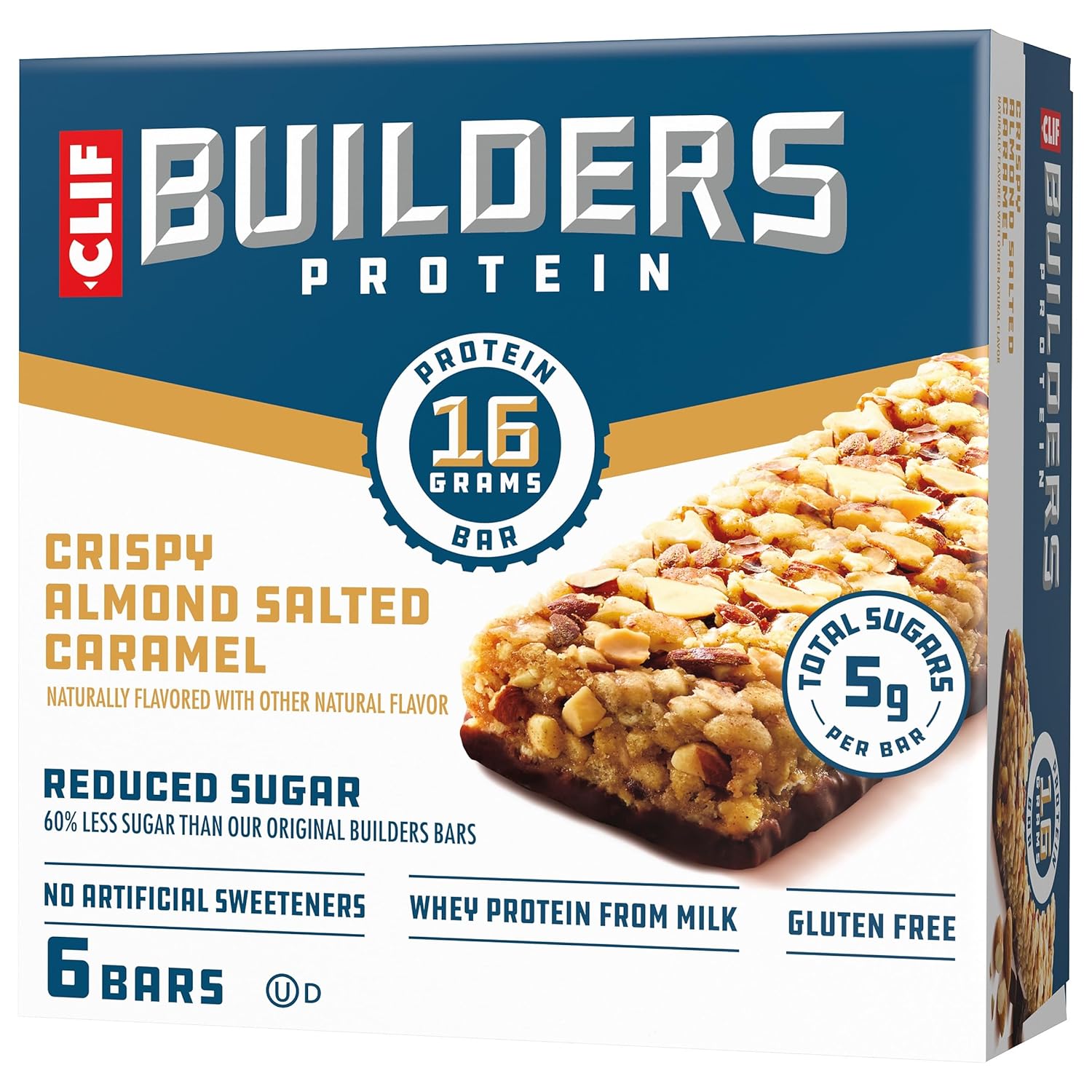 CLIF_BUILDERS_Protein_Bars_-_Crispy_Almond_Salted_Caramel_-_Reduced_Sugar_-_Gluten_Free_-_16g_Protein_-_No_Artificial_Sweeteners_-_1.97_oz._(6_Pack)