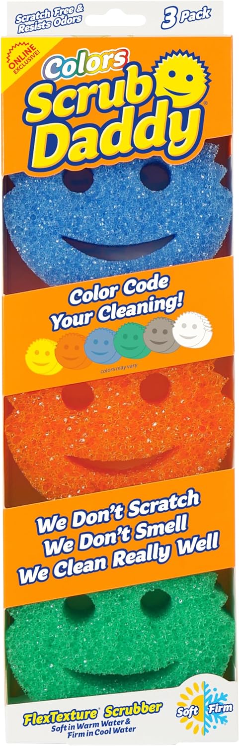 Scrub_Daddy_Colors_Kitchen_Sponges_-_Scratch-Free_Dishwashing_Sponges_&_Sponge_for_Kitchen_Sink,_Bathroom_&_Household_Cleaning_-_BPA-Free_Polymer_Foam_(3_Count)