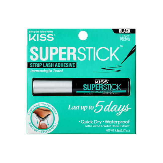 KISS_SuperStick_5-Day_Extended_Wear_Strip_Lash_Adhesive,_Quick_Drying_Lash_Glue,_Witch_Hazel_&_Cactus_Extract_Infused,_Brush_Applicator,_Net_Wt._4.8g_(0.17_oz.),_Black