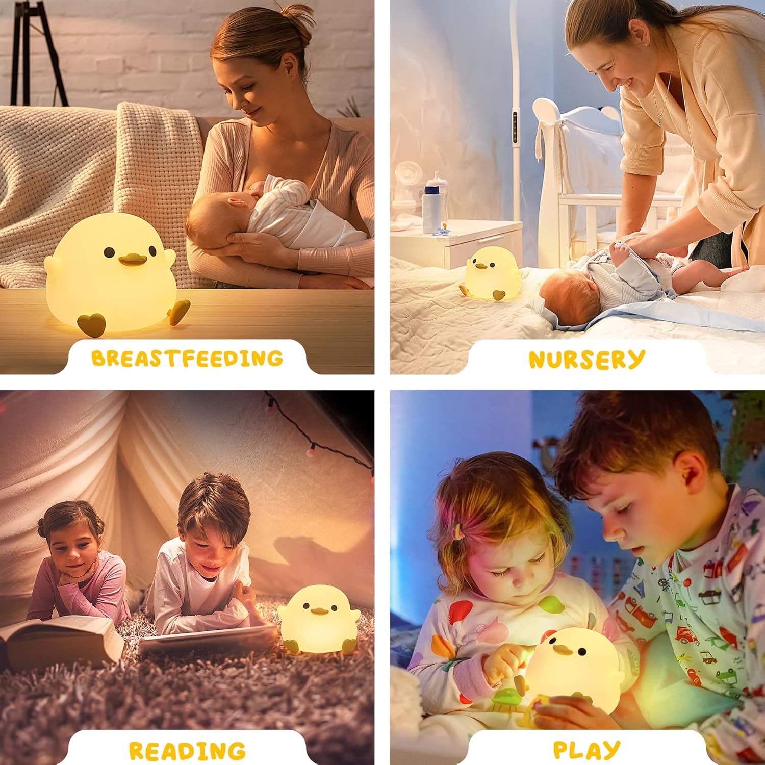UNEEDE_LED_Cute_Bean_Duck_Night_Light,_DoDo_Duck_Silicone_Nursery_Night_Light_Squishy_Dimmable_Rechargeable_Table_Bedside_Lamp_with_Touch_Sensor_for_Bedrooms,_Living_Room_Unique_Dorm_Decor_Gift_Toy