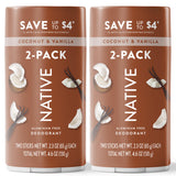 Native Twin Pack Deodorant Bundle 2 x 2.3 oz