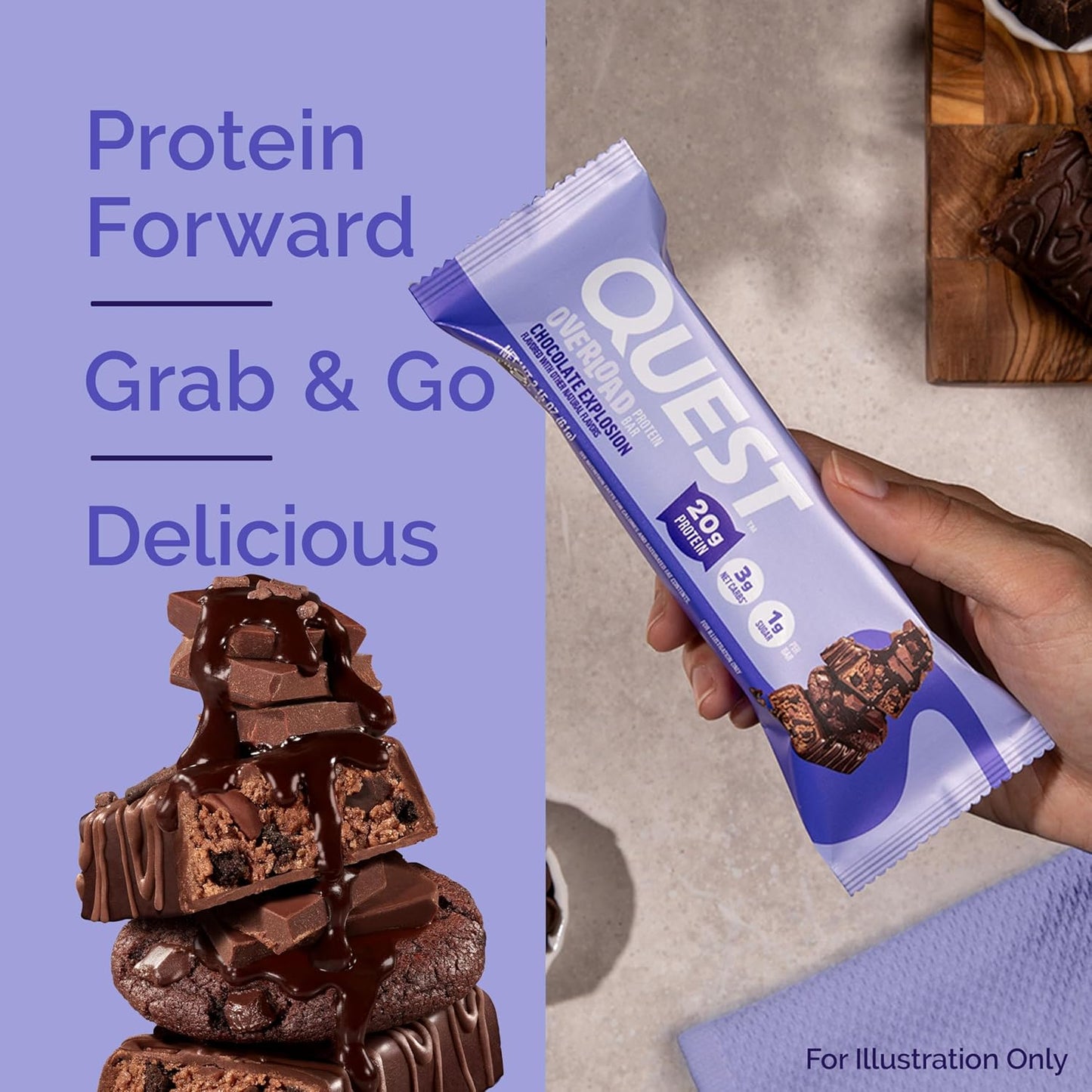 Quest_Nutrition_Overload_Protein_Bars,_Chocolate_Explosion,_20g_Protein,_1g_Sugar,_3g_Net_Carbs,_Gluten_Free,_12_Count