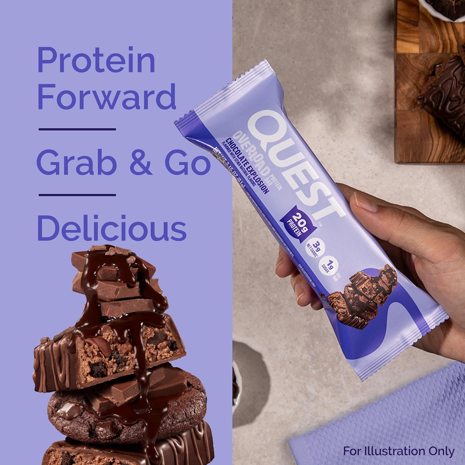 Quest_Nutrition_Overload_Protein_Bars,_Chocolate_Explosion,_20g_Protein,_1g_Sugar,_3g_Net_Carbs,_Gluten_Free,_12_Count
