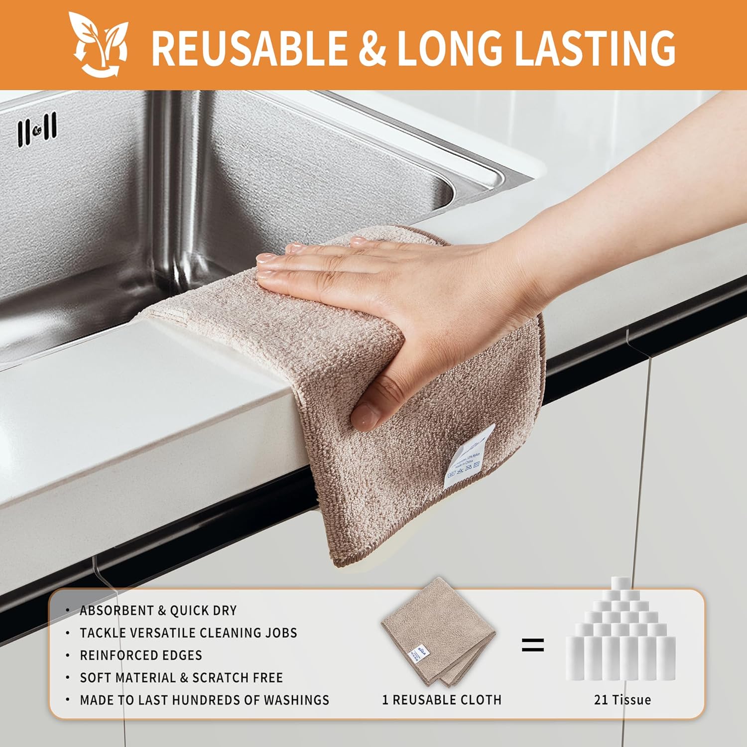 MR.SIGA_Microfiber_Cleaning_Cloths,_All-Purpose_Surface_Microfiber_Towels,_Streak_Free_Cleaning_Rags,_Pack_of_12,_Wheat,_Size_32_x_32_cm(12.6_x_12.6_inch)