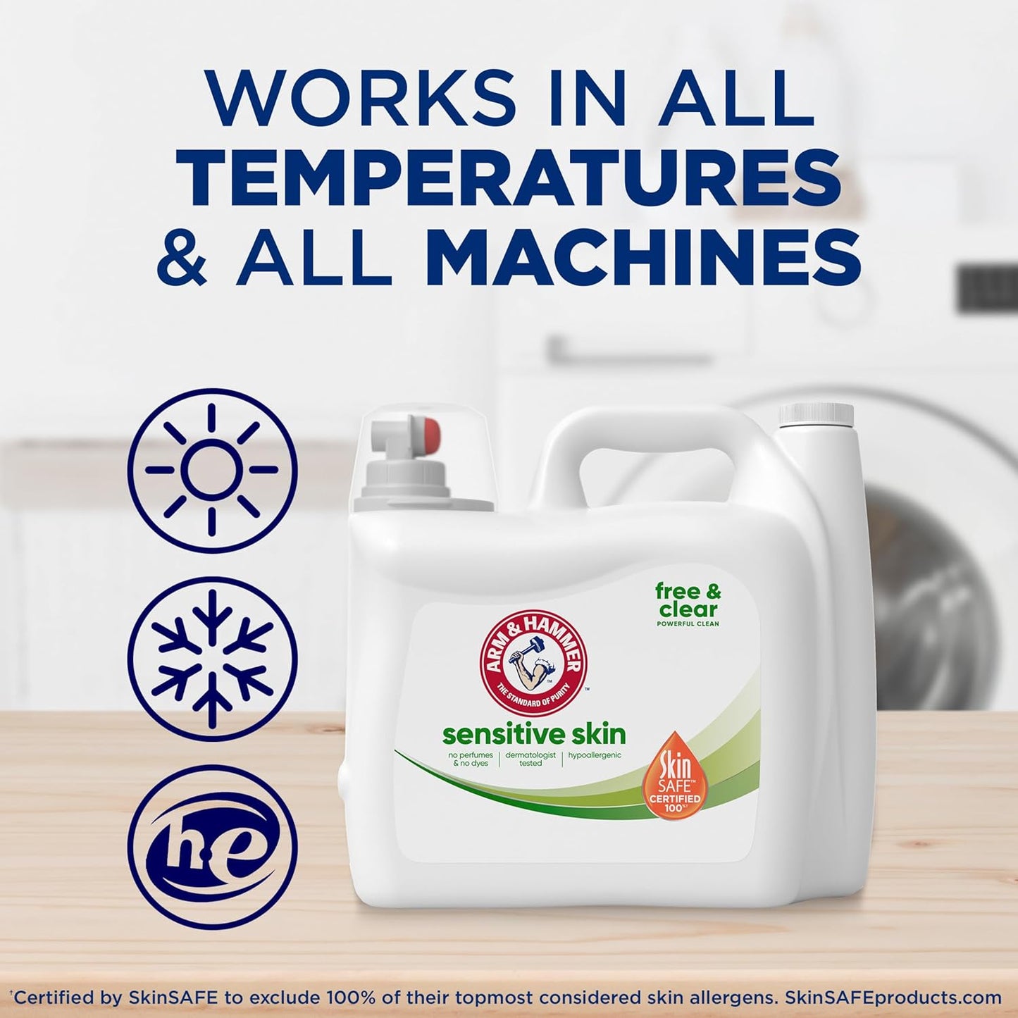 ARM_&_HAMMER_Sensitive_Skin_Free_&_Clear,_140_Loads_Liquid_Laundry_Detergent,_140_Fl_oz