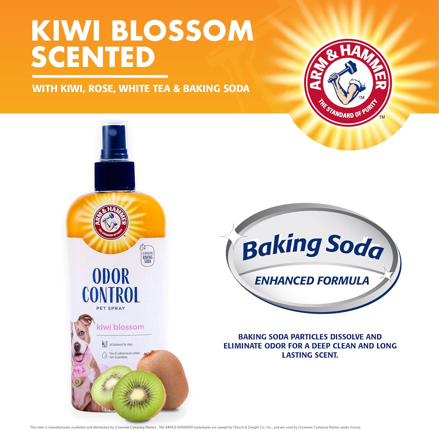 Arm_&_Hammer_for_Pets_Super_Deodorizing_Dog_Spray_with_Baking_Soda_for_Odor_Control_Freshens_Coat_Between_Baths_pH_Balanced_Formula_for_Dogs_Kiwi_Blossom_8_FL_OZ_Single_Dogs_and_Puppies_Grooming