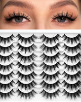 Losha Eyelashes Natural Look Faux Mink Lashes Pack Handmade Fluffy False Eyelashes 14 Pairs Cat Eye Lashes (54) Makeup Lash Extensions Cosmetic Eyelashes Extensions Eyelash Extension Lash Extension