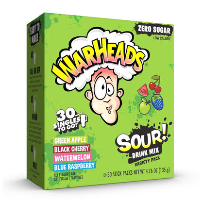 Warheads_Singles_To_Go_Sour_Drink_Mix,_30_Sticks,_Variety_Pack_(Green_Apple,_Black_Cherry,_Watermelon,_Blue_Raspberry),_Zero_Sugar,_Low_Calorie