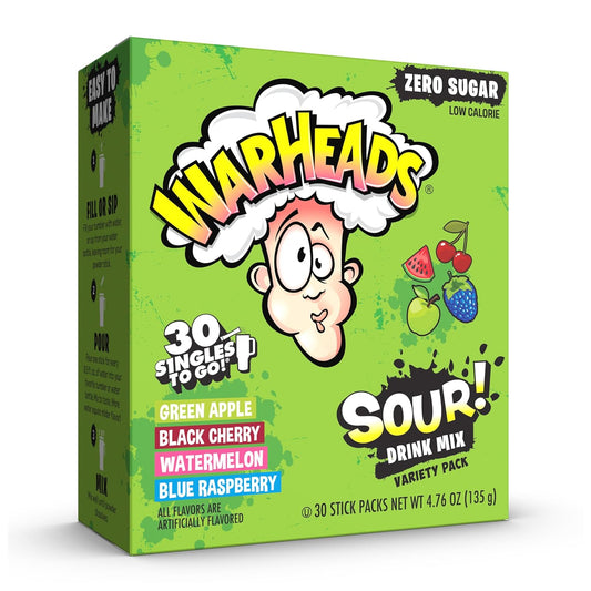 Warheads_Singles_To_Go_Sour_Drink_Mix,_30_Sticks,_Variety_Pack_(Green_Apple,_Black_Cherry,_Watermelon,_Blue_Raspberry),_Zero_Sugar,_Low_Calorie