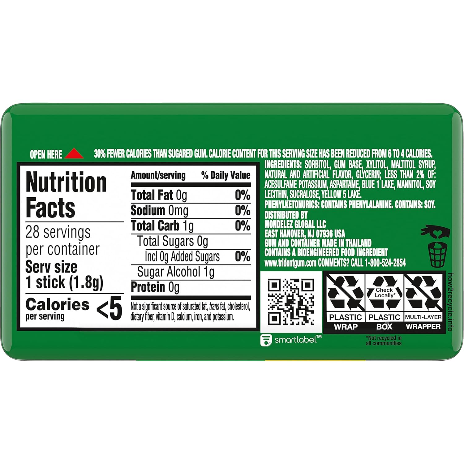 Trident_Spearmint_Sugar-Free_Chewing_Gum,_6_Pocket_Packs_of_28_Pieces_(168_Total_Pieces)
