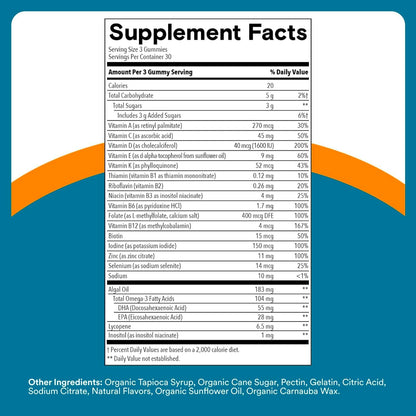 SmartyPants_Men's_Multivitamin_Gummies_with_Omega_3_DHA/EPA,_Methylfolate,_Vitamin_D3,_C,_B12,_B6,_A,_K,_Zinc,_Raspberry_Lemonade_Flavor,_90_Count_(30_Day_Supply)