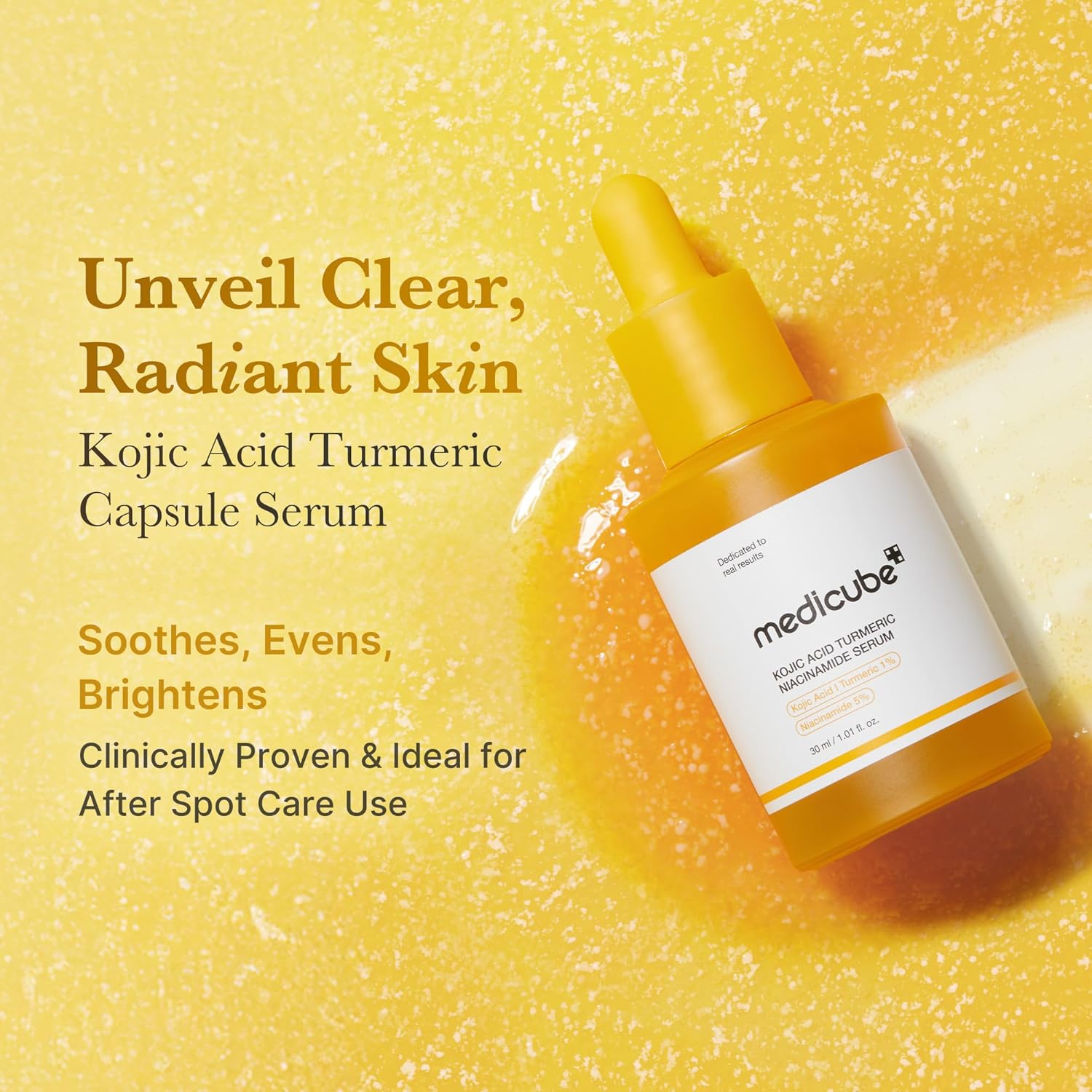medicube_Kojic_Acid_Turmeric_Clarifying_&_Balancing_Capsule_Serum_for_Troubled_Skin_|_Soothing_&_Brightening_Facial_Serum_|_Niacinamide_&_Glow_Capsules_for_Hydration_and_Barrier_Support_|_1.01_fl.oz