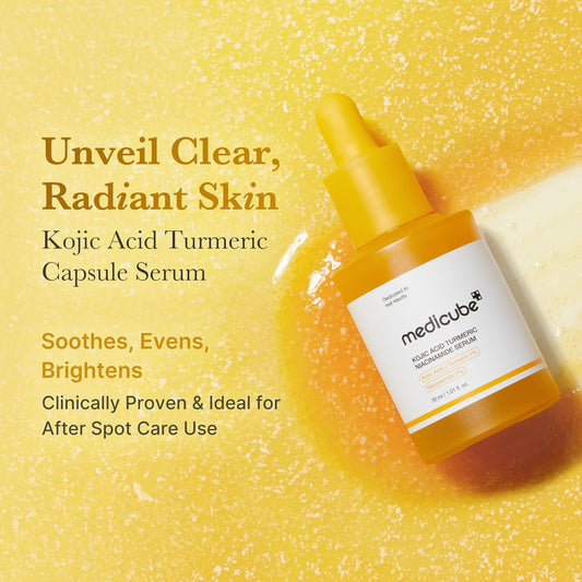 medicube_Kojic_Acid_Turmeric_Clarifying_&_Balancing_Capsule_Serum_for_Troubled_Skin_|_Soothing_&_Brightening_Facial_Serum_|_Niacinamide_&_Glow_Capsules_for_Hydration_and_Barrier_Support_|_1.01_fl.oz