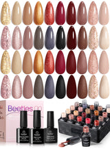 Beetles Gel Nail Polish Kit with U V Light -  Enchantment Gel Polish Starter Kit with Base Top Coat DIY Nails Supply Stickers Manicure Tools Home Salon Gift for Women Teens Girls