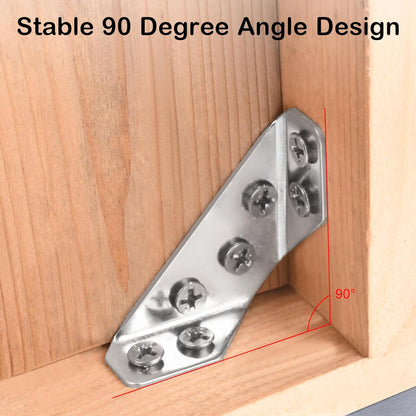 PlusRoc_12-Pack_Universal_Stainless_Steel_Furniture_Corner_Connectors_with_Screws_-_Heavy_Duty_Triangular_Support_Brackets_for_Wood_Furniture,_Drawers,_Cabinets,_Tables,_and_Chairs