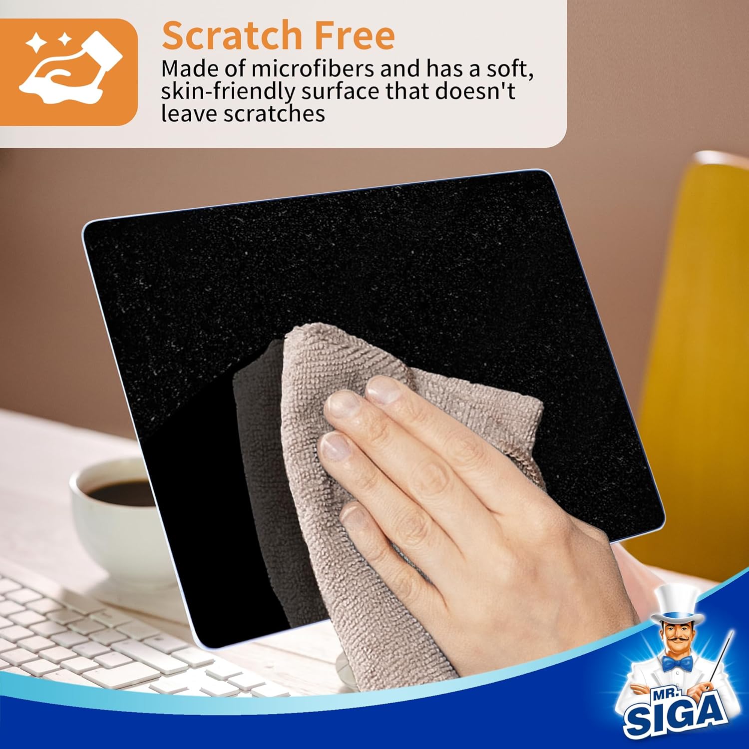 MR.SIGA_Microfiber_Cleaning_Cloths,_All-Purpose_Surface_Microfiber_Towels,_Streak_Free_Cleaning_Rags,_Pack_of_12,_Wheat,_Size_32_x_32_cm(12.6_x_12.6_inch)