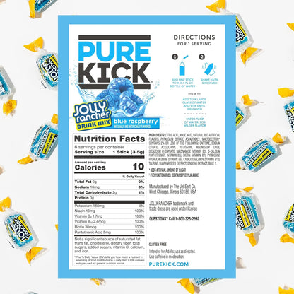 PURE_KICK_Energy_Singles_To_Go_Drink_Mix,_Jolly_Rancher_Blue_Raspberry,_Includes_12_Boxes_with_6_Packets_in_each_Box,_72_Total_Packets