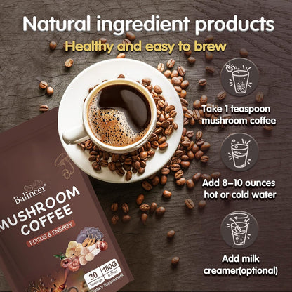 Mushroom_Coffee,_6_Adaptogenic_Mushrooms_(Lion's_Mane,_Cordyceps,_Turkey_Tail_&_Other)_Mixed_with_Premium_Instant_Coffee_for_Focus,_Energy,_Immune_and_Gut_Health_Support,_30_Servings