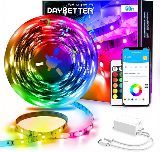 DAYBETTER_Led_Strip_Lights_Smart_with_App_Control_Remote,_5050_RGB_for_Bedroom,_Music_Sync_Color_Changing_for_Room_Party_50ft/100FT/130FT/200FT