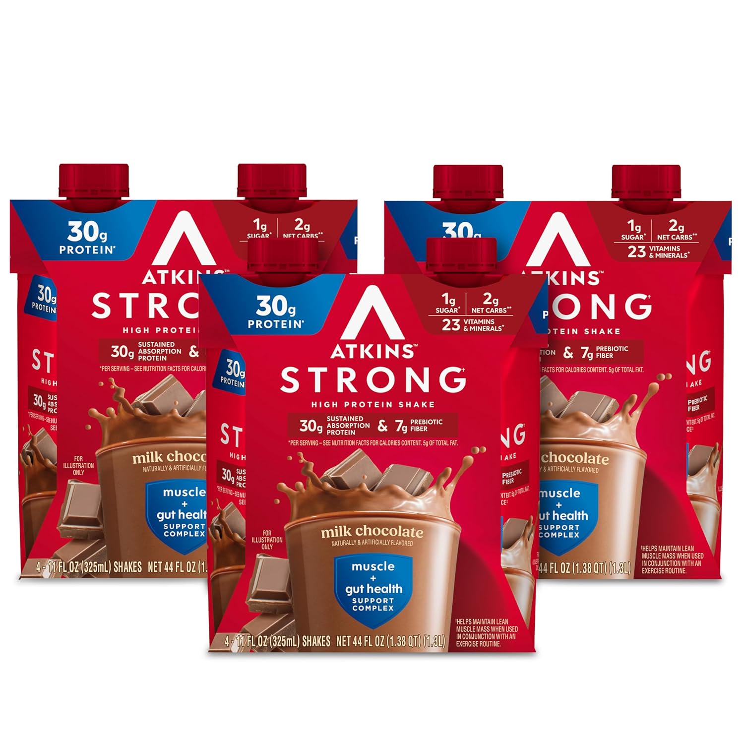 Atkins_Strong_High_Protein_Shake,_Milk_Chocolate,_30g_Protein,_7g_Prebiotic_Fiber,_1g_Sugar,_GLP-1_Support,_Muscle_&_Gut_Health_Support_Complex,_12_Count