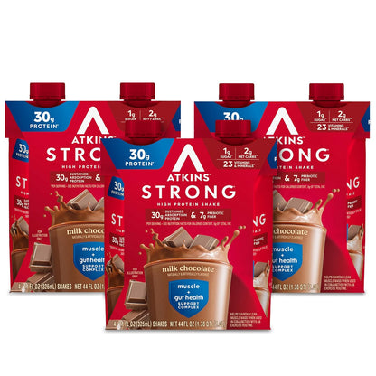 Atkins_Strong_High_Protein_Shake,_Milk_Chocolate,_30g_Protein,_7g_Prebiotic_Fiber,_1g_Sugar,_GLP-1_Support,_Muscle_&_Gut_Health_Support_Complex,_12_Count