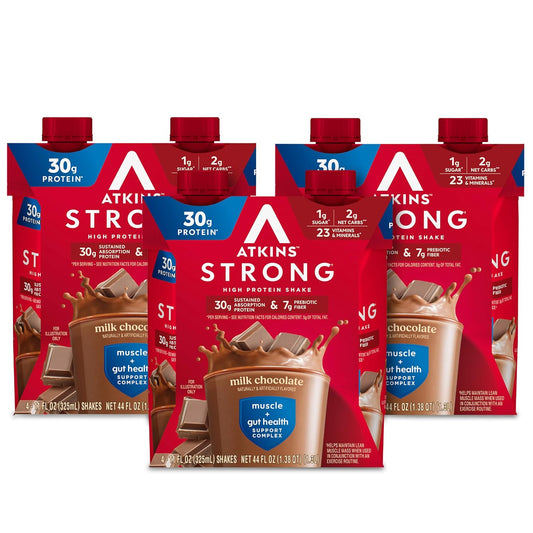 Atkins_Strong_High_Protein_Shake,_Milk_Chocolate,_30g_Protein,_7g_Prebiotic_Fiber,_1g_Sugar,_GLP-1_Support,_Muscle_&_Gut_Health_Support_Complex,_12_Count