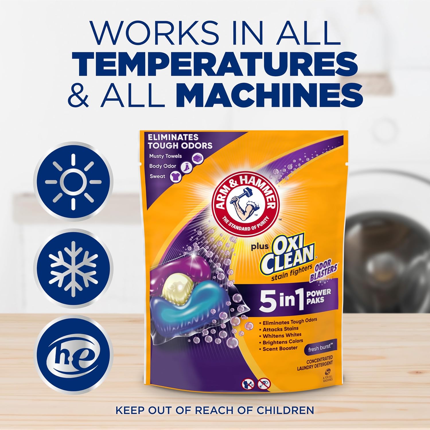 Arm_&_Hammer_Plus_OxiClean_With_Odor_Blasters_Laundry_Detergent_5-IN-1_Power_Paks,_42CT_(Packaging_may_vary)