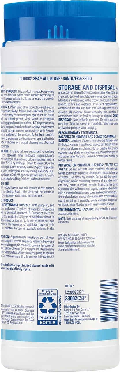 Clorox®_Pool&Spa™_Spa_Water_All-in-One_Sanitizer_&_Shock,_Destroys_Contaminants,_Clears_Cloudy_Water,_2LB_(Pack_of_1)