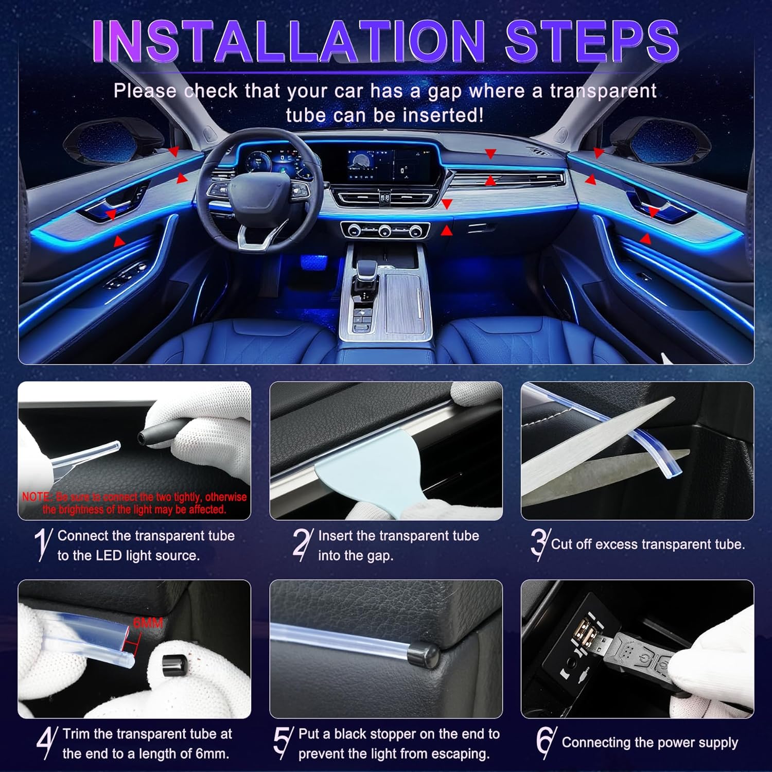 LivTee_Smart_LED_Car_Lights_Interior_with_USB_Port,_LED_Strip_Fiber_Optic_Ambient_Lighting_Car,_Wireless_App_Control,_Sync_to_Music,_Car_Decorations_Interior_Accessories_Gifts_for_Women_Men
