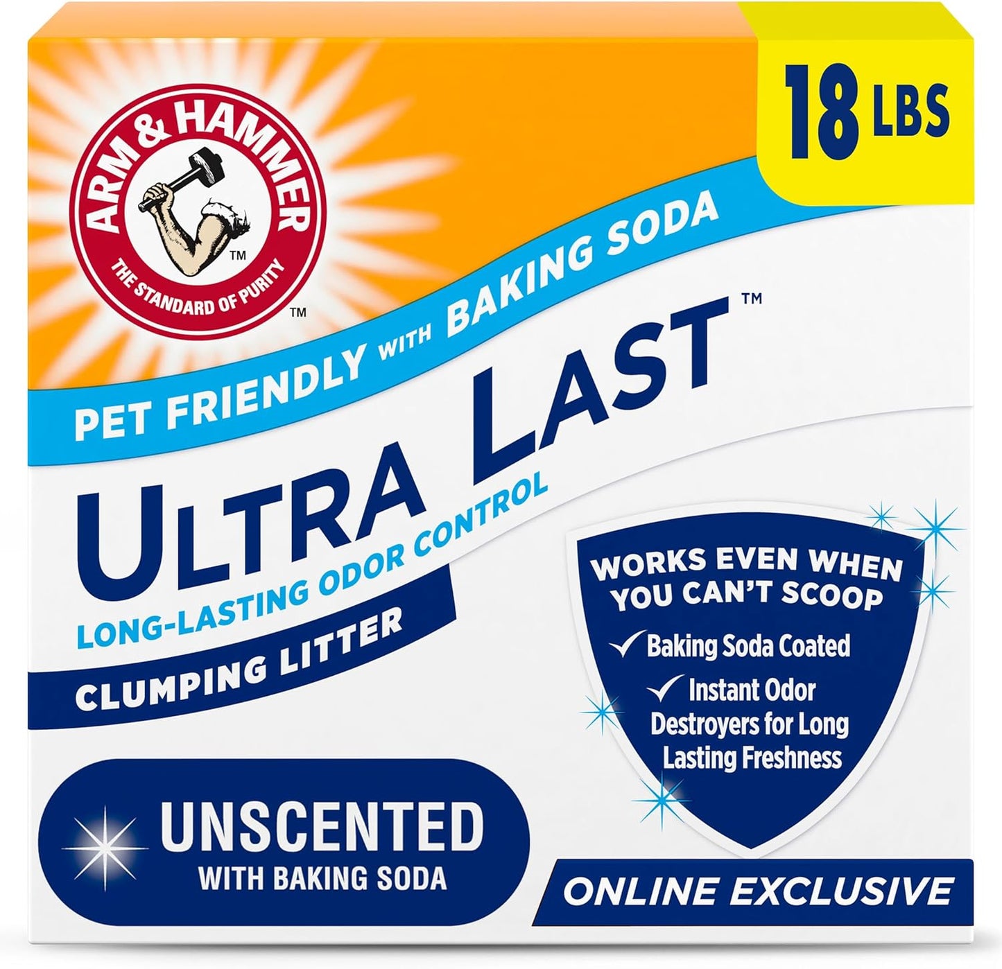 ARM_&_Hammer_Ultra_Last_Clumping_Cat_Litter_Unscented_MultiCat_18_Lbs._Pet_Friendly_with_Baking_Soda_Odor_Control_Litter