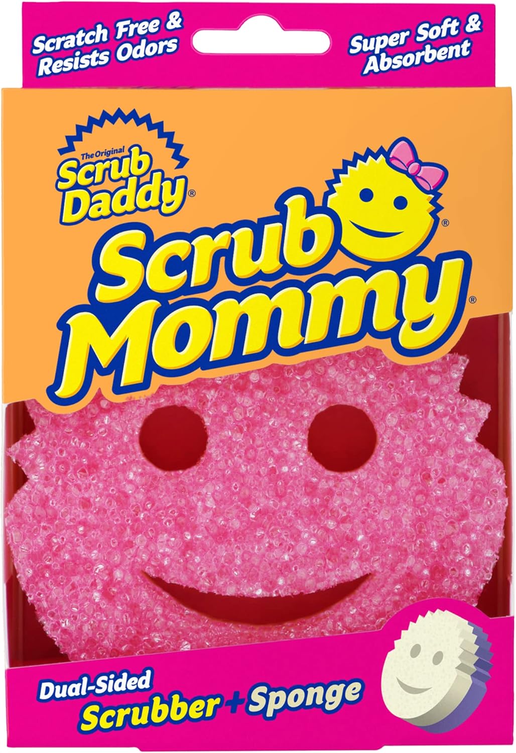 Scrub_Daddy_Dual_Sided_Texture_Changing_Sponge/Scrubber_-_Super_Absorbent_Sponge_Side_-_Scrub_Mommy_(Pink)_-_1_Count