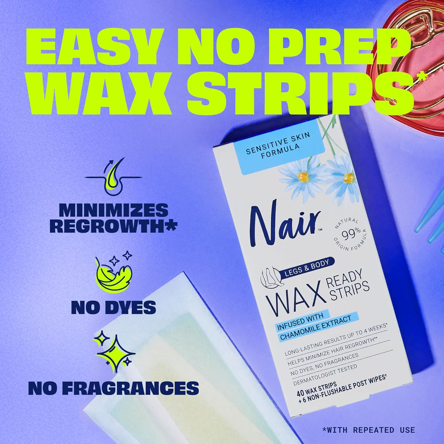 Nair_Sensitive_Hair_Remover_Mess-Free_Wax_Ready_Strips,_Legs_and_Body_Easy_Hair_Removal_Wax_Strips_for_Sensitive_Skin,_Chamomile_Extract,_Dermatologist_Tested,_Plus_6_Post_Wipes,_40_Count