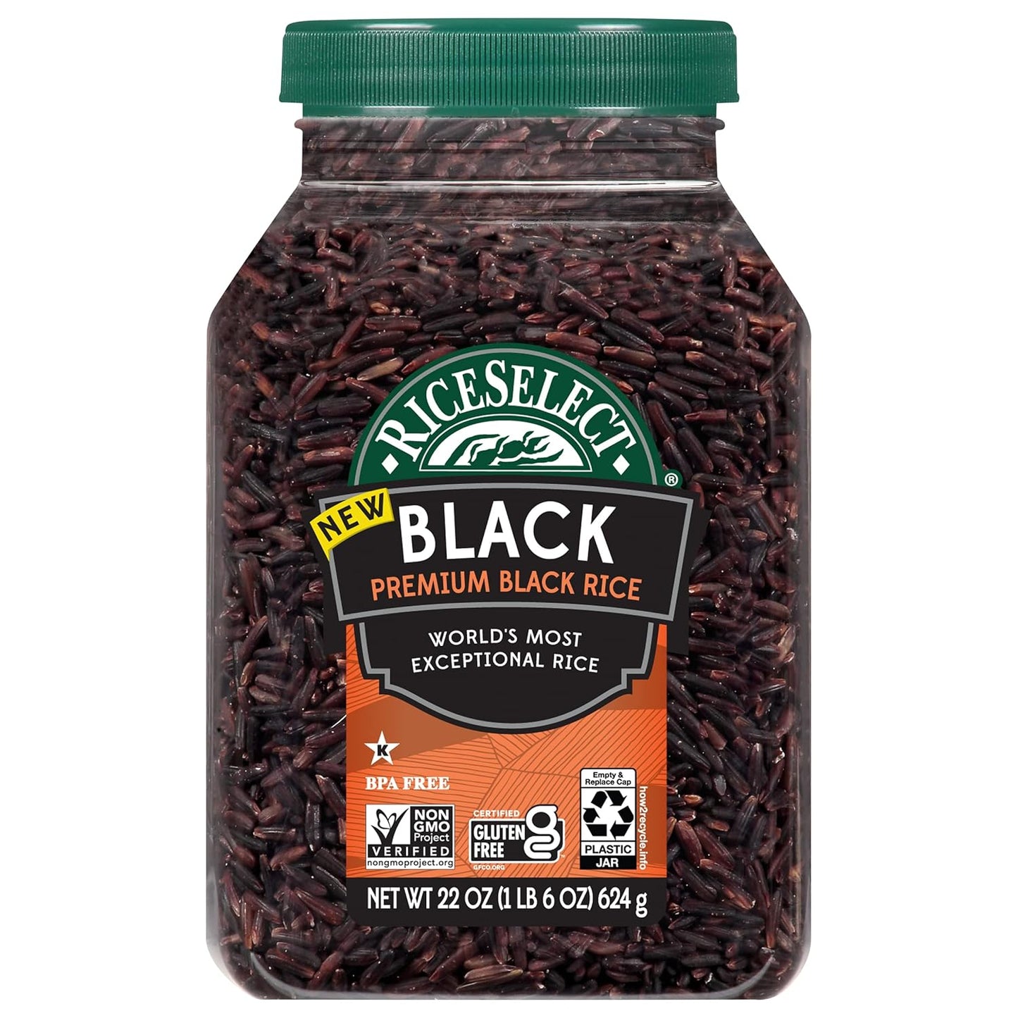 RiceSelect_Premium_Black_Rice,_Whole-Grain,_Gluten-Free,_Non-GMO,_and_Vegan_Rice,_BPA-Free_22-Ounce_Jar_(Pack_of_1)