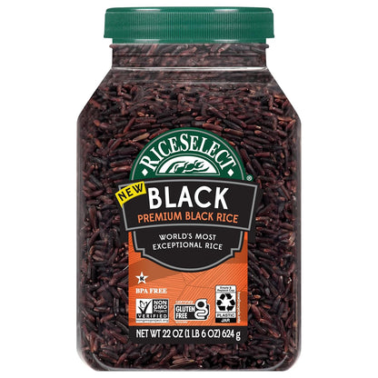 RiceSelect_Premium_Black_Rice,_Whole-Grain,_Gluten-Free,_Non-GMO,_and_Vegan_Rice,_BPA-Free_22-Ounce_Jar_(Pack_of_1)