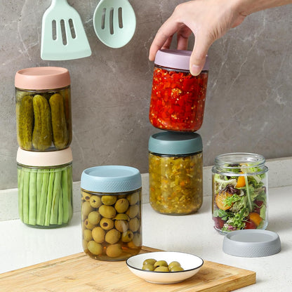 NETANY_6-pack_16_oz_Overnight_Oats_Containers_with_Lids,_Glass_jars_with_Airtight_Lids,_Wide_mouth_Mason_Salad_jars,_Glass_Food_Storage_Containers_for_Snacks_Yogurt_Spice_Sugar