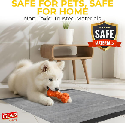 Glad_for_Pets_Black_Charcoal_Puppy_Pads_-_6-Layer_Leak-Proof_Construction,_Activated_Carbon_Odor_Control,_Pheromone_Attractant_-_Disposable_Dog_Pee_Pads_for_Potty_Training,_23_x_23_in,_100_Count
