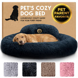 PetJett Calming Dog Bed Medium Size Dog - 30'' Donut Bed, Washable Dog Bed, Anti-Slip & Super Soft Fluffy Plush Round Dog Bed, Anti-Anxiety Premium Comfort Pet Bed, Fits Dogs Upto
