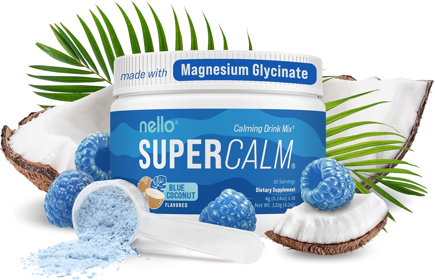Nello_Supercalm_Powdered_Drink_Mix_Tub,_Cortisol_Reducer*_and_Sleep_Aid_Supplement,_L_Theanine,_Ksm-66_Ashwagandha,_Magnesium_Glycinate,_Vitamin_D_3,_No_Sugar,_Non_GMO,_On_The_Go,_30_Ct,_Blue_Coconut