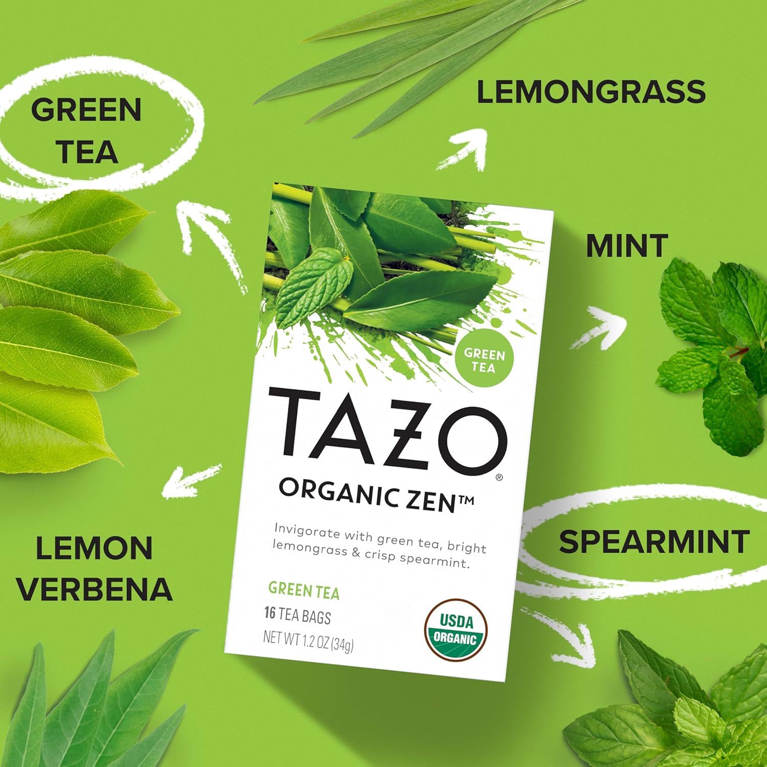 TAZO_Organic_Zen_Green_Tea_Bags,_Caffeine_Free_Tea_with_Refreshing_Lemongrass_&_Spearmint,_96_Total_Tea_Bags_(16ct_-_Pack_of_6)