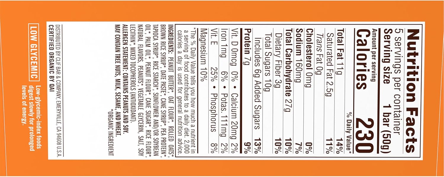 CLIF_Nut_Butter_Bar_-_Peanut_Butter_-_Filled_Energy_Bars_-_Non-GMO_-_USDA_Organic_-_Plant-Based_-_Low_Glycemic_-_1.76_oz._(5_Pack)