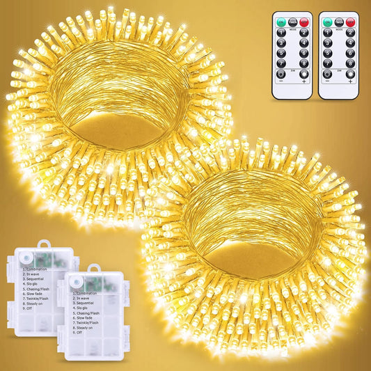 JMEXSUSS_2_Pack_Battery_Operated_Christmas_Lights_with_Remote,__LED_Battery_String_Lights_Outdoor_Indoor,_Warm_White_Twinkle_Light_for_Christmas_Tree_Bedroom_Porch_Garland_Yard_Decor